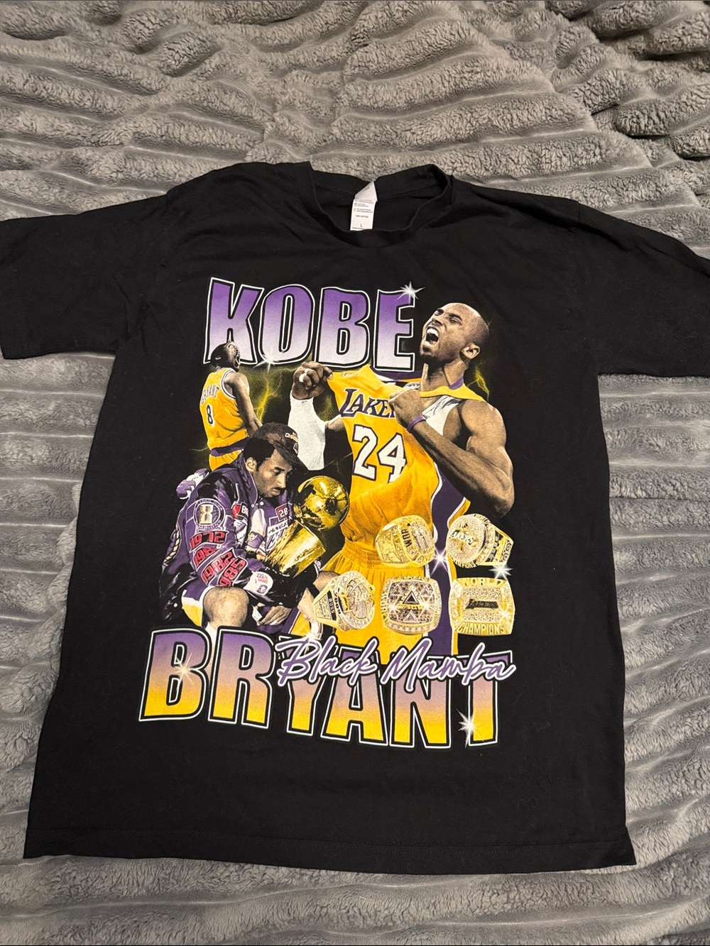 Kobe Bryant Black Mamba Graphic T-Shirt - Black & Purple